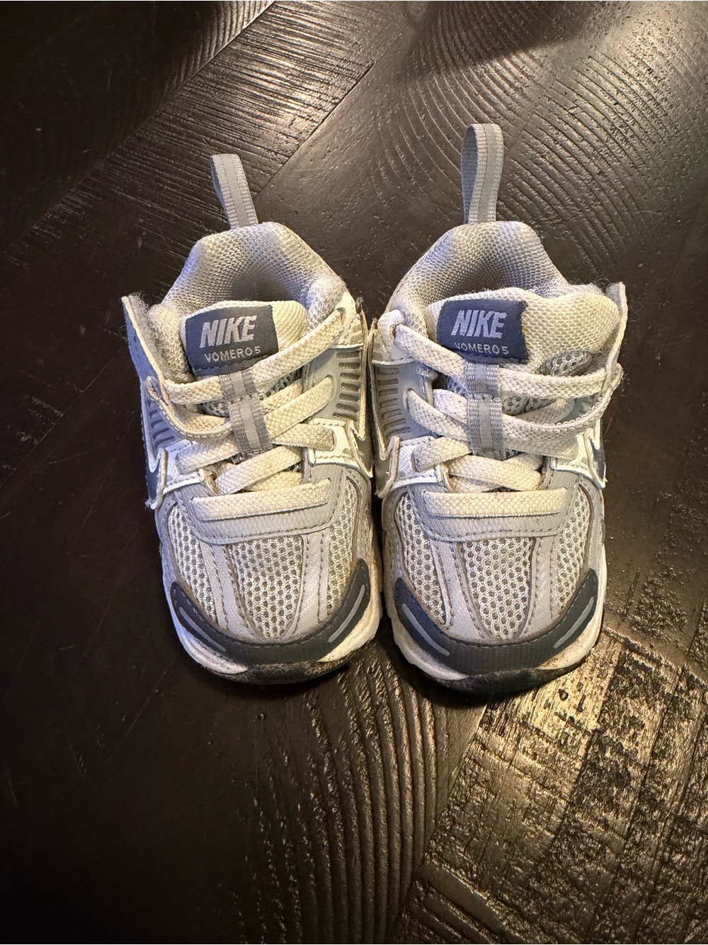 Nike Kids White and Gray Mesh Sneakers